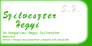 szilveszter hegyi business card